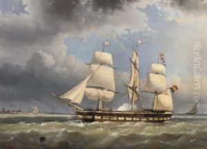 The Three-master "macassar" Sailing Off The Belgian Coast The Three-master "macassar" Sailing Off The Belgian Coast