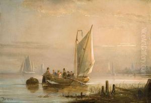 Barque En Mer by Egidius Linnig