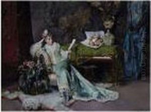 Reading The Love Letter by Rogelio Egusquiza Y Barrena