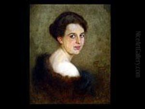 Portrait Einer Jungen Dame In Der Nerzstola by Felix Ehrlich