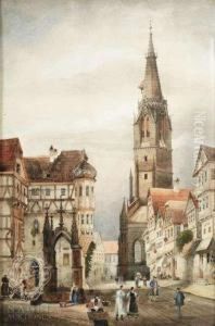 Themarket Place At Reutlingen With View To The Church St