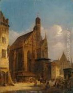 Die Frauenkirche Am Hauptmarkt In Nurnberg. by Friedrich Eibner