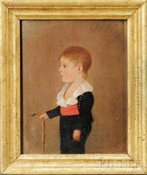 Portrait Of A Small Boy With A Cane. - view 1