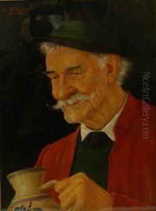 Bust Portrait Of A Man With A Beer Jug