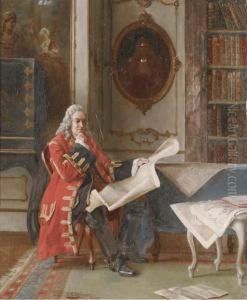 A Captain Examining His Charts