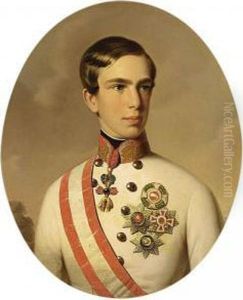 A Portrait Of Franz Joseph I by Anton Einsle