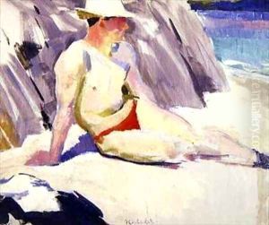Sunbather on the Beach Iona by Francis Campbell Boileau Cadell