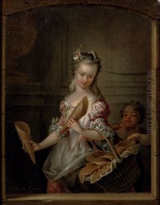 A Young Woman Selling Waffles by Francois Eisen