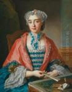 Ritratto Di Signora Con Ventaglio Alla Scrivania by Francois Eisen