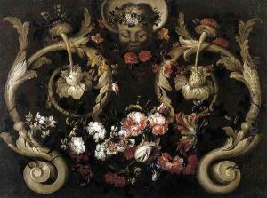 Grotesques with Flowers 1690 by Gabriel De La Corte