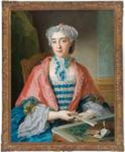 Bildnis Einer Dame Mit Facher by Francois Eisen