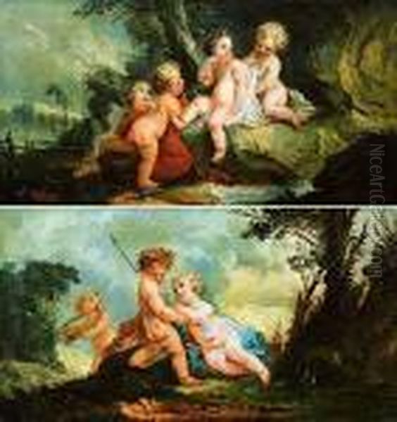 Puttis Deguises En Diane Et Ses Suivantes Et Puttis Deguises En Mars Et Ses Acolytes - view 1