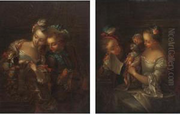 The Singing Lesson And The Dance Lesson: A Pair Of Paintings - view 1