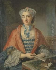 Portrait D'une Dame Tenant Un Eventail by Francois Eisen