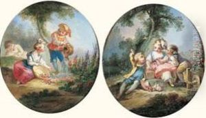 Trois Enfants Jouant Aux Jardiniers by Francois Eisen