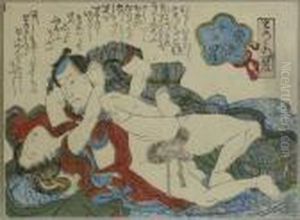 Eisen, Ikeda . Shunga-blatt. Zw?lf Stilvolle Sterne. Japan, 1830/35 by Keisai Eisen