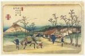 Urawa Shuku Asamayama Embo (distant View Of Mount Asama From Urawastation) by Keisai Eisen
