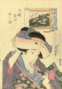 Ureshiso (the Contented Type) by Keisai Eisen