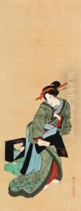 Courtesan Edo Period, Bunsei Era (1818-30)
Signed Keisai Eisen Ga, Sealed Kei Sai by Keisai Eisen
