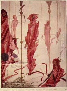 "And the Dead Robed in Red", illustration from 'Dying Patriot', a poem by James Elroy Flecker by Harry Clarke