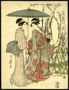 Two Beauties And Girl Under Umbrella