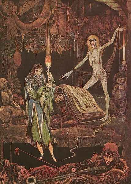 "Methinks, a Million Fools in Choir are Raving and Will Never Tire", illustration from Faust by Goethe, 1925 - view 1