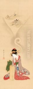 Beauty Dreaming Of The Tales Of Ise by Chobunsai Eishi