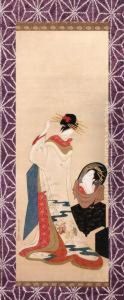 Beauty At Her Toilette by Chobunsai Eishi
