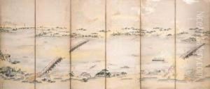 Scenes Along The Sumida River by Chobunsai Eishi