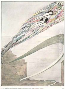 "I am born of a thousand storms, and grey with rushing rains", illustration to 'All is Spirit and Part of Me' by Harry Clarke