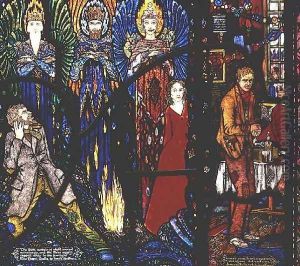 Detail from the Geneva Window depicting 'The Demi Gods' and 'Juno and the Paycock', 1929 by Harry Clarke