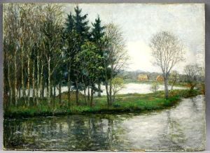 Elblandschaft / Kinder-studie by Ernst Wilhelm H. Eitner
