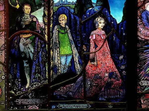 Detail from the Geneva Window showing 'The Dreamers' and 'Countess Cathleen' - view 1