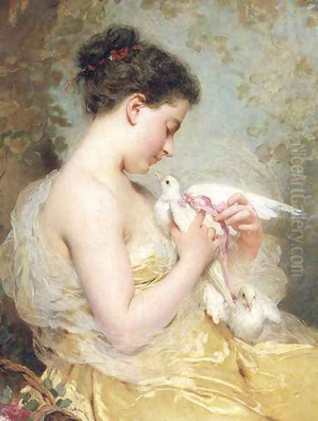 A Beauty With Doves - view 1