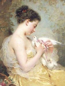 A Beauty With Doves by Charles Chaplin