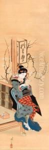 Teahouse Waitress Reading A Love Letter
Edo Period, Tenpo Era by Kikukawa Eizan