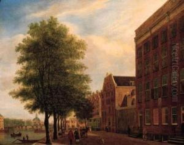 A View Of The Prins Hendrikkade, Amsterdam, With The Muiderpoort Inthe Distance - view 1
