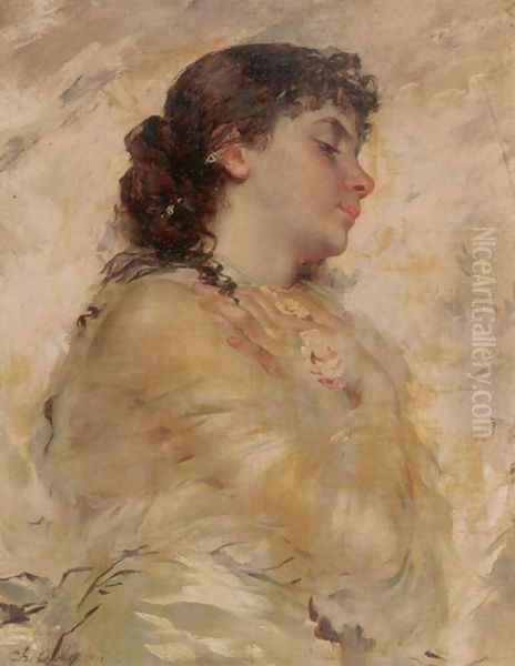 Portrait Of A Young Woman In Profile - view 1