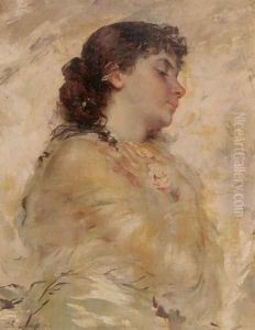 Portrait Of A Young Woman In Profile by Charles Chaplin