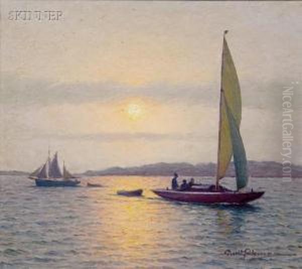 Sailboats At Dusk - view 1