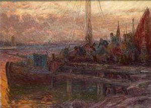 "pescadores En Un Barco De Pesca".. by Emil Ekman