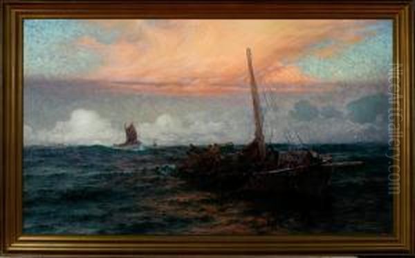 Fishermen Draw The Nets On Board Their Boats Outside Skagen In The Early Morning - view 1