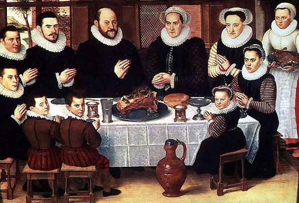 A Family Saying Grace Before the Meal, 1585 - view 1