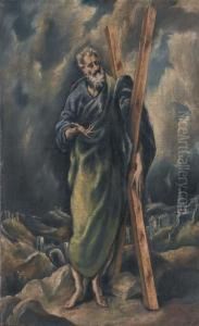 Sant'andrea, Con La Citta Di Toledo Sullo Sfondo by El Greco (Domenikos Theotokopoulos)