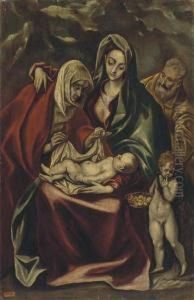 The Holy Family With Saint Anne And The Infant Saint John Thebaptist by El Greco (Domenikos Theotokopoulos)