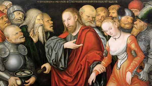 Christ and the Woman Taken in Adultery by Lucas The Younger Cranach
