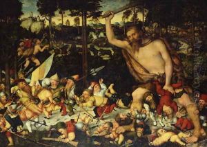 Hercules Awakes and Drives off the Pygmies, 1551 by Lucas The Younger Cranach