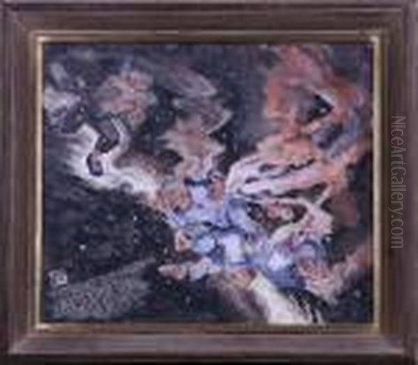 "tvillingarna Skola Underlata
Sedvanliga Famntag...", Signerad Med Monogram, Tusch O Akvarell, 42x48 - view 1
