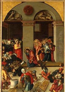 The Casting out of the Moneylenders from the Temple by Lucas The Younger Cranach