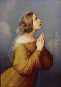 Junge Frau Beim Gebet by Maria Ellenrieder